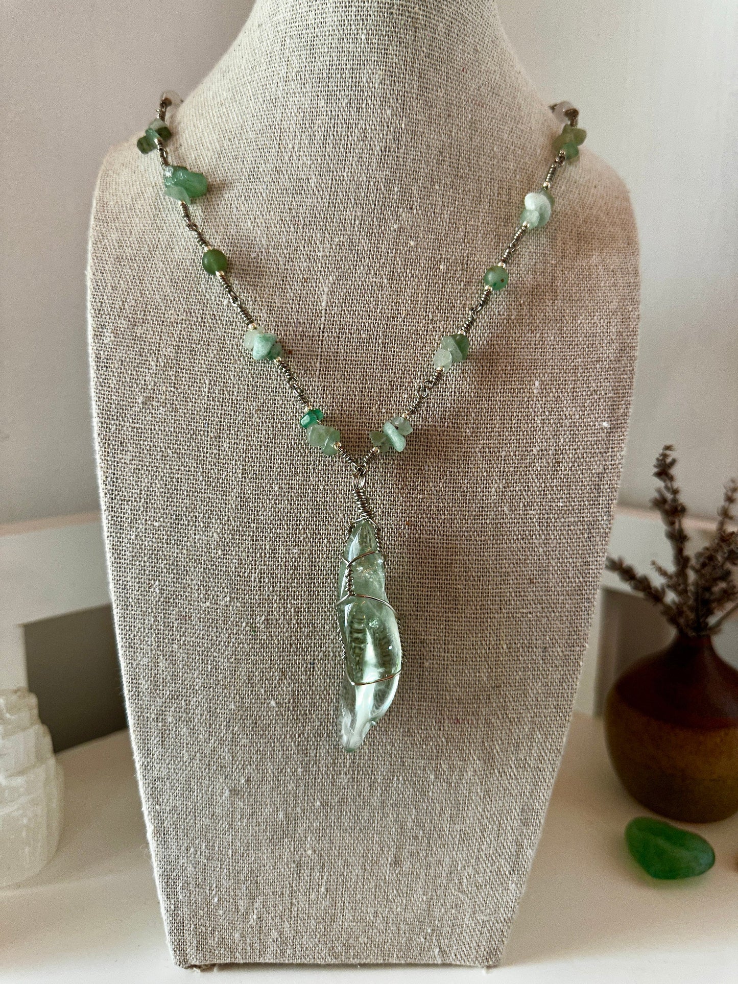 Clarity & Prosperity Wire Wrap Necklace