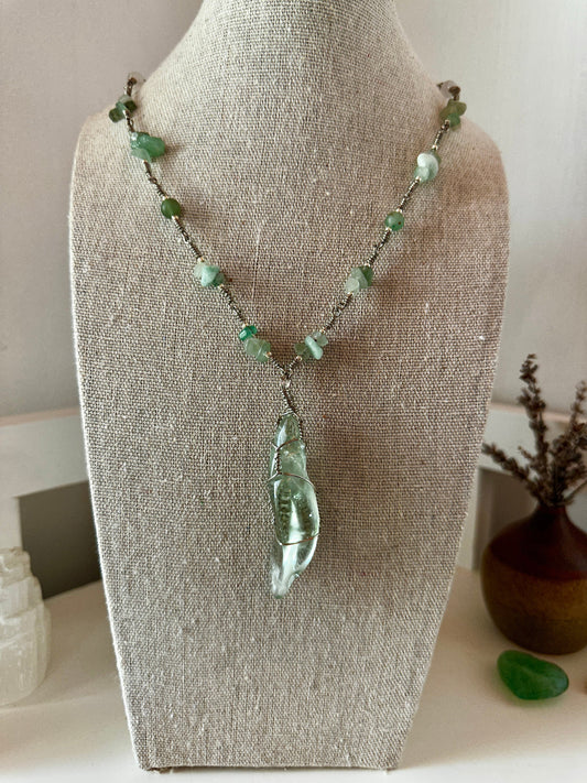 Clarity & Prosperity Wire Wrap Necklace