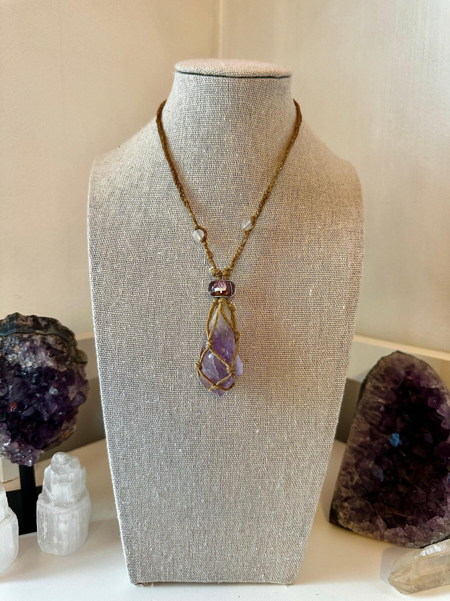 Inner Peace & Love Macrame Adjustable Necklace