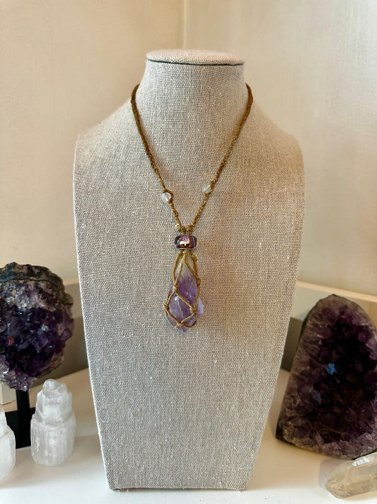 Inner Peace & Love Macrame Adjustable Necklace