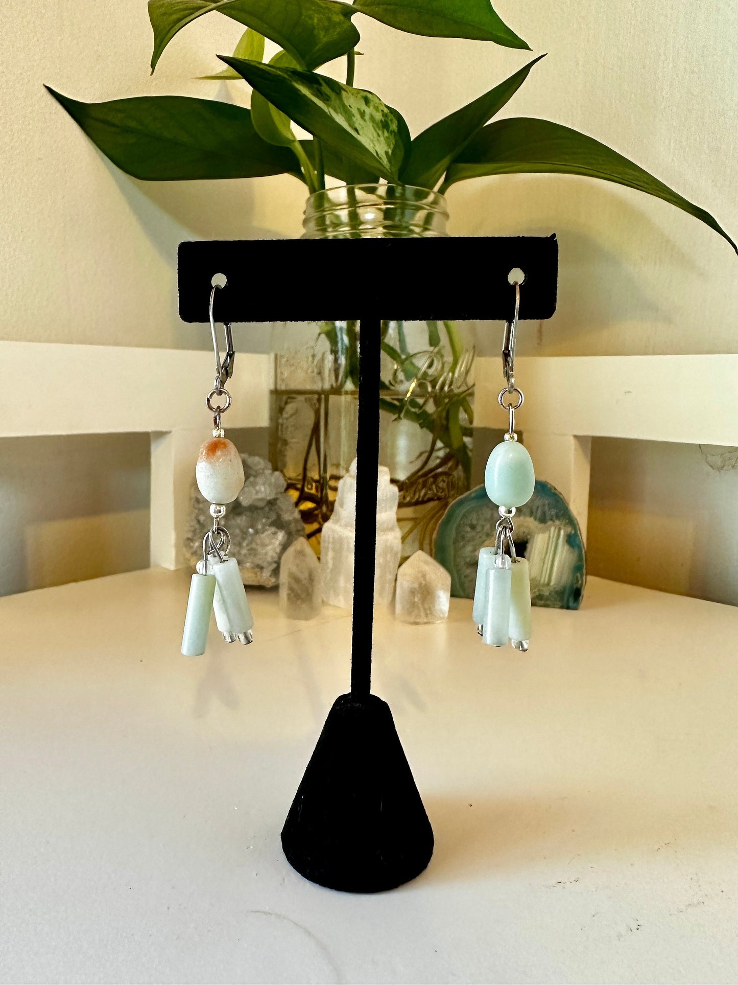 Eloquence (Amazonite) Lever Back Earrings